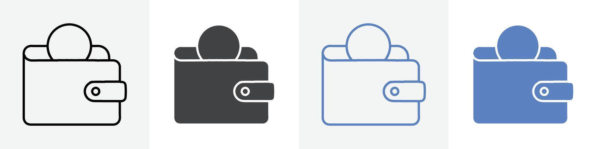 wallet icon set use for web vector