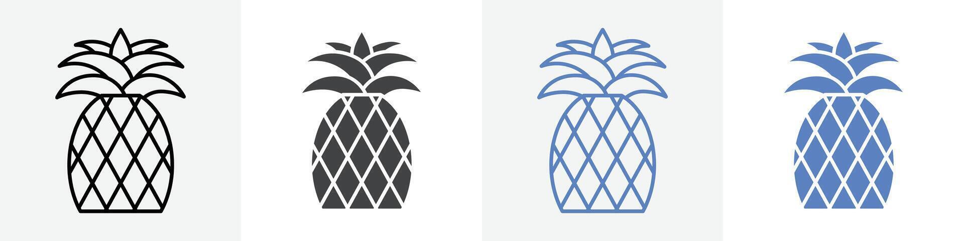pineapple icon set use for web vector