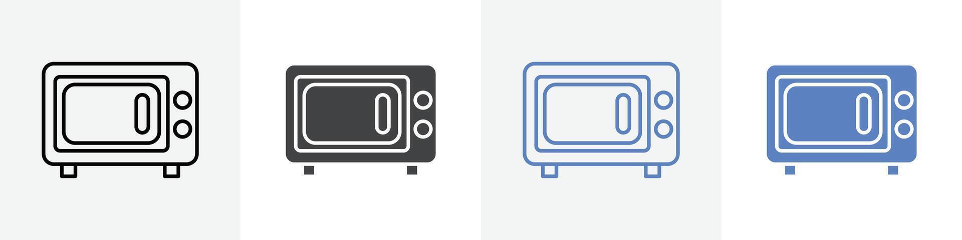 microwave icon set use for web vector