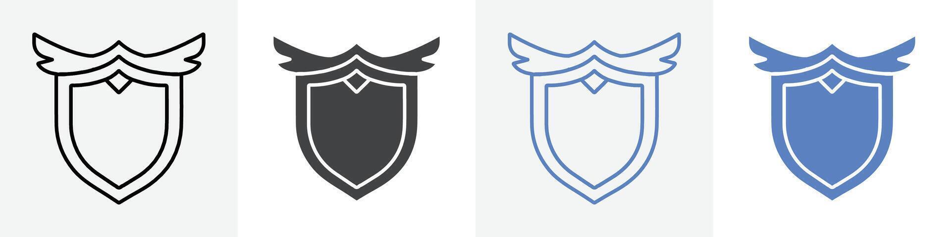 mythical shield icon set use for web vector