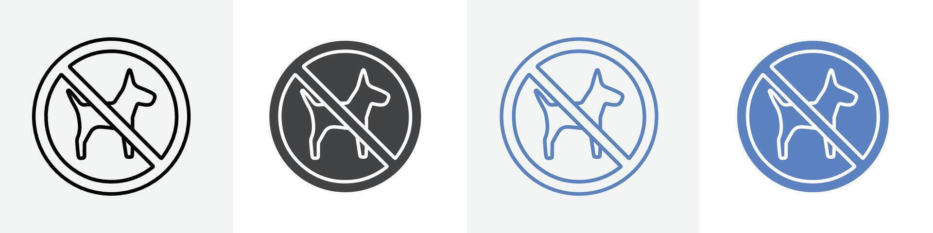 no dog icon set use for web vector
