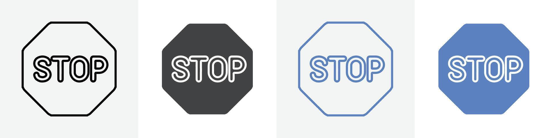 stop icon set use for web vector