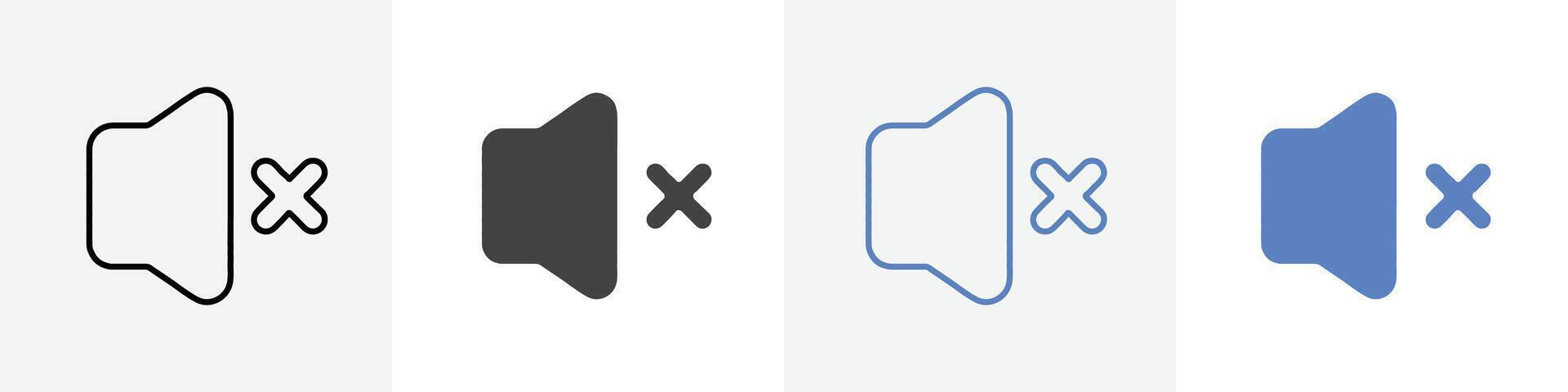 no volume icon set use for web vector