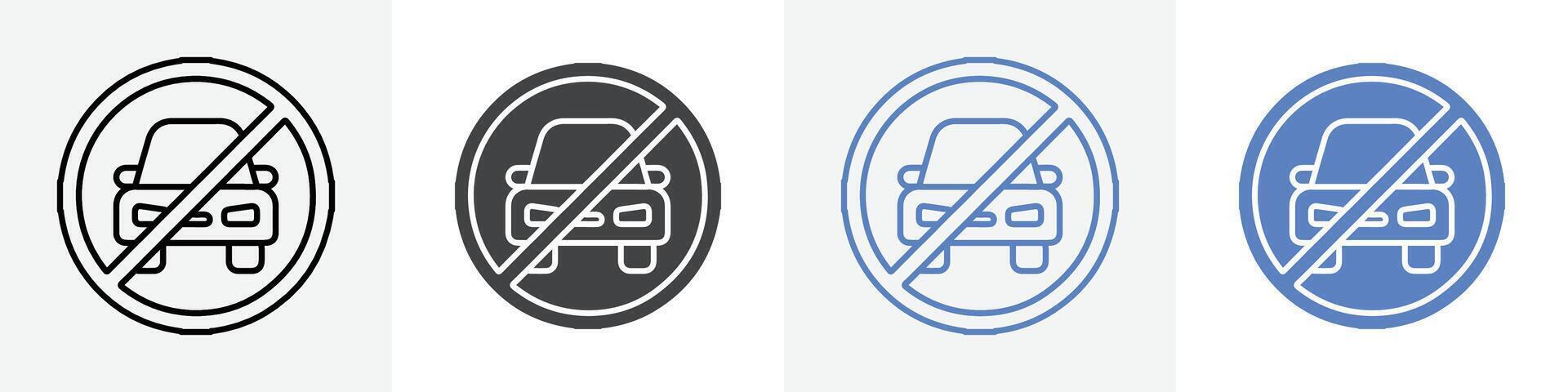 no parking icon set use for web vector