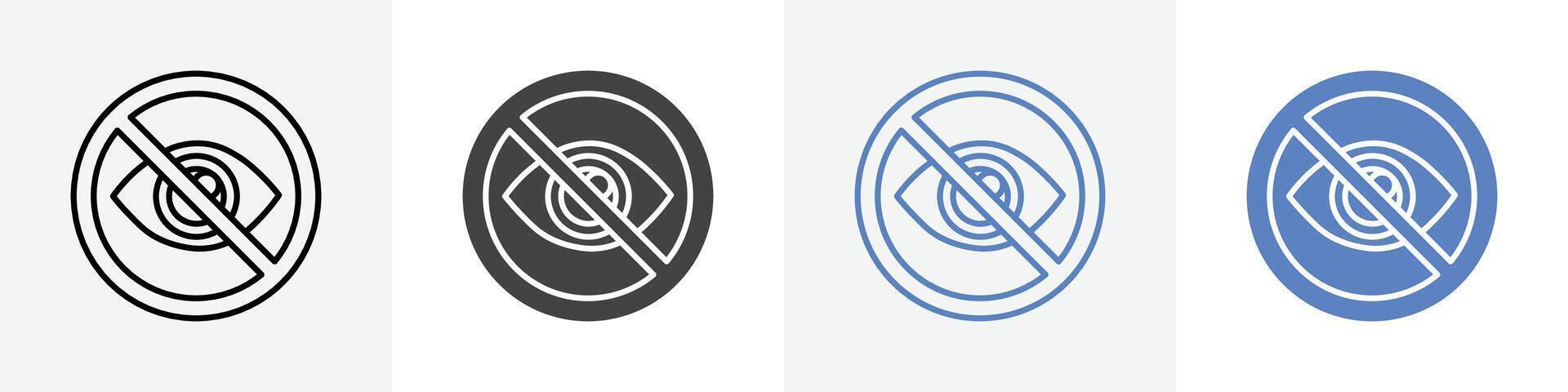 no sight icon set use for web vector