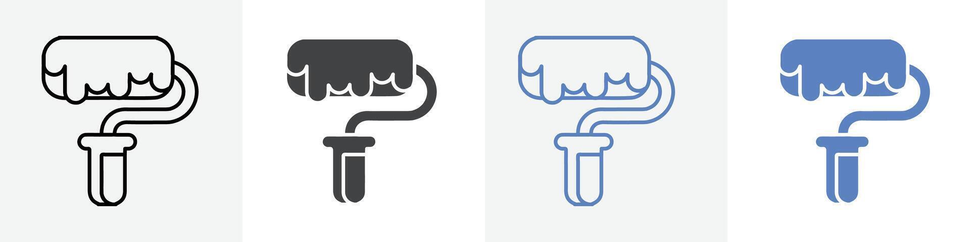 paint roller icon set use for web vector