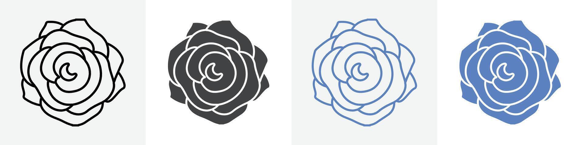 rose icon set use for web vector