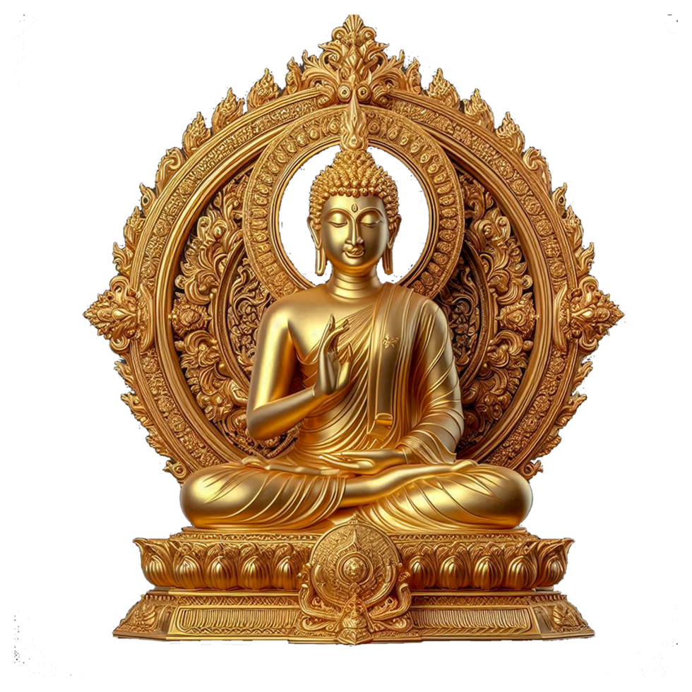 Golden Buddha Statue clipart isolated image png