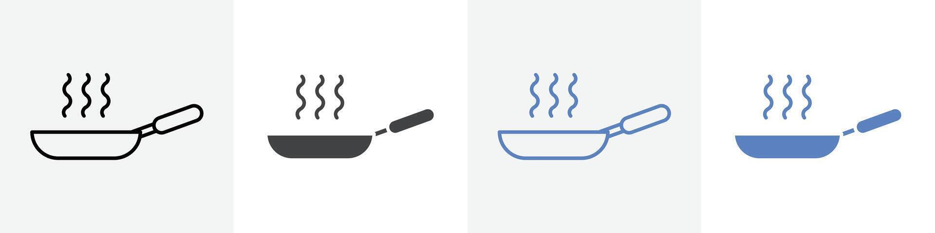 frying pan icon set use for web vector