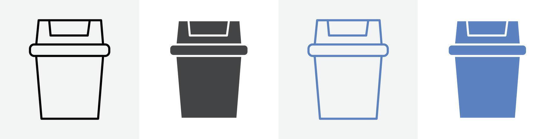 recycle bin icon set use for web vector