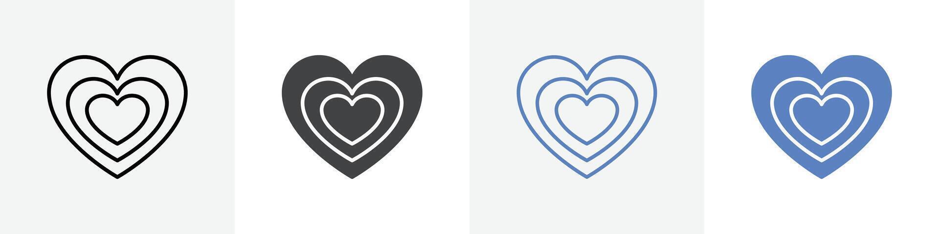 heart icon set use for web vector