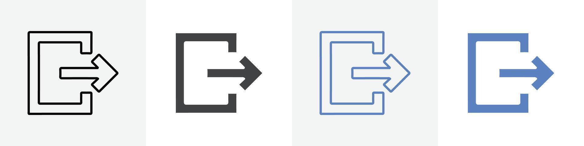 logout icon set use for web vector