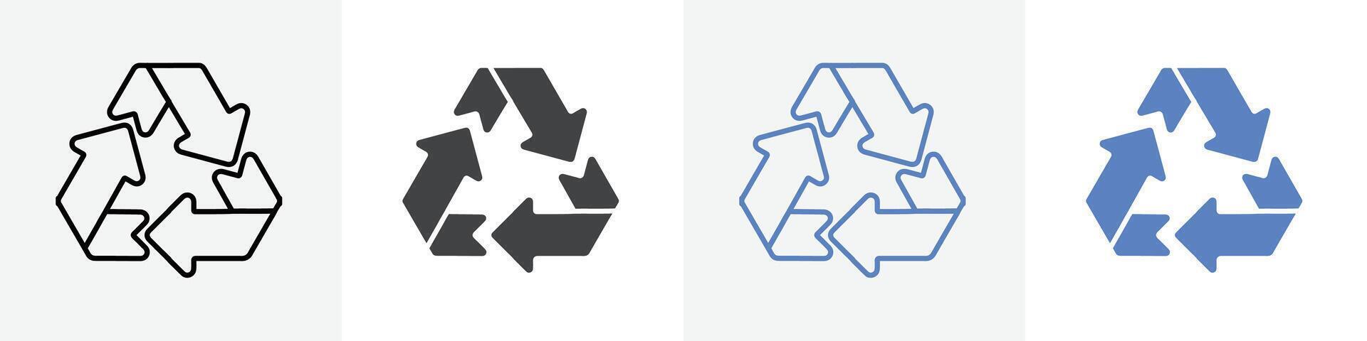 recycle icon set use for web vector
