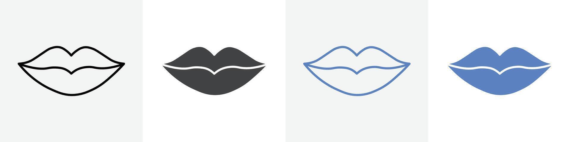 lips icon set use for web vector