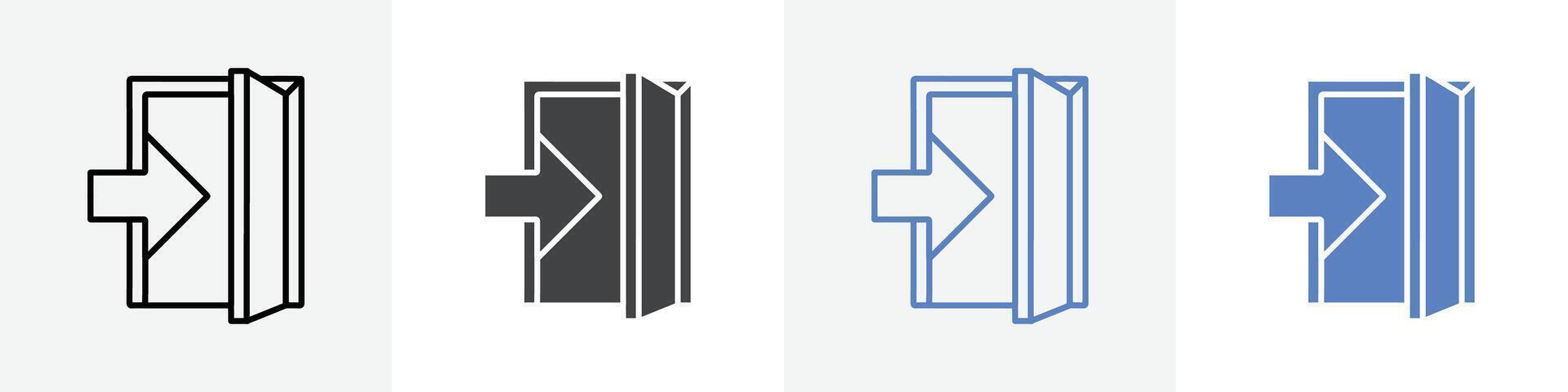 exit icon set use for web vector