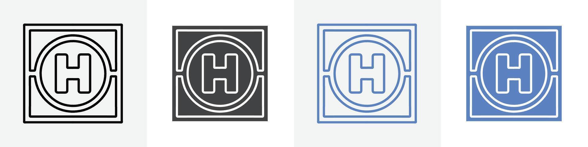 helipad icon set use for web vector