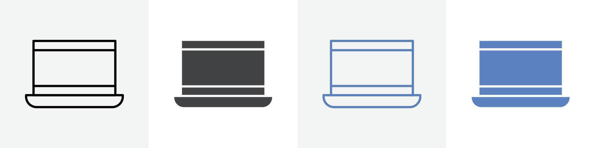 Laptop icon set use for web vector