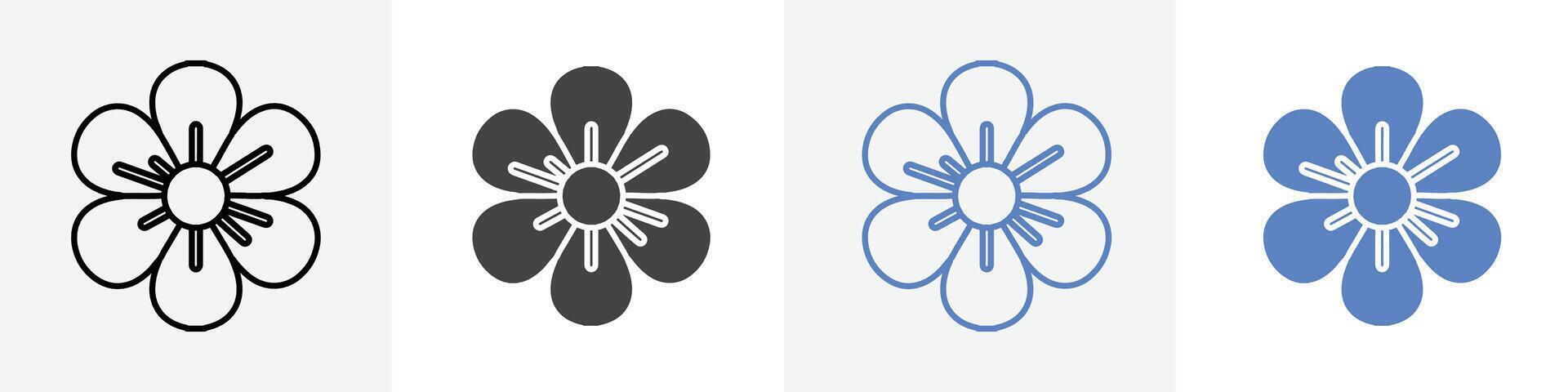 flower icon set use for web vector