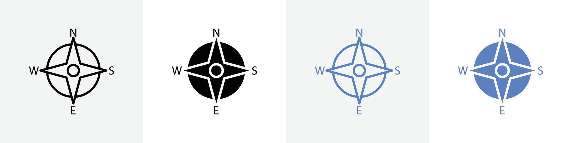 compass icon set use for web vector
