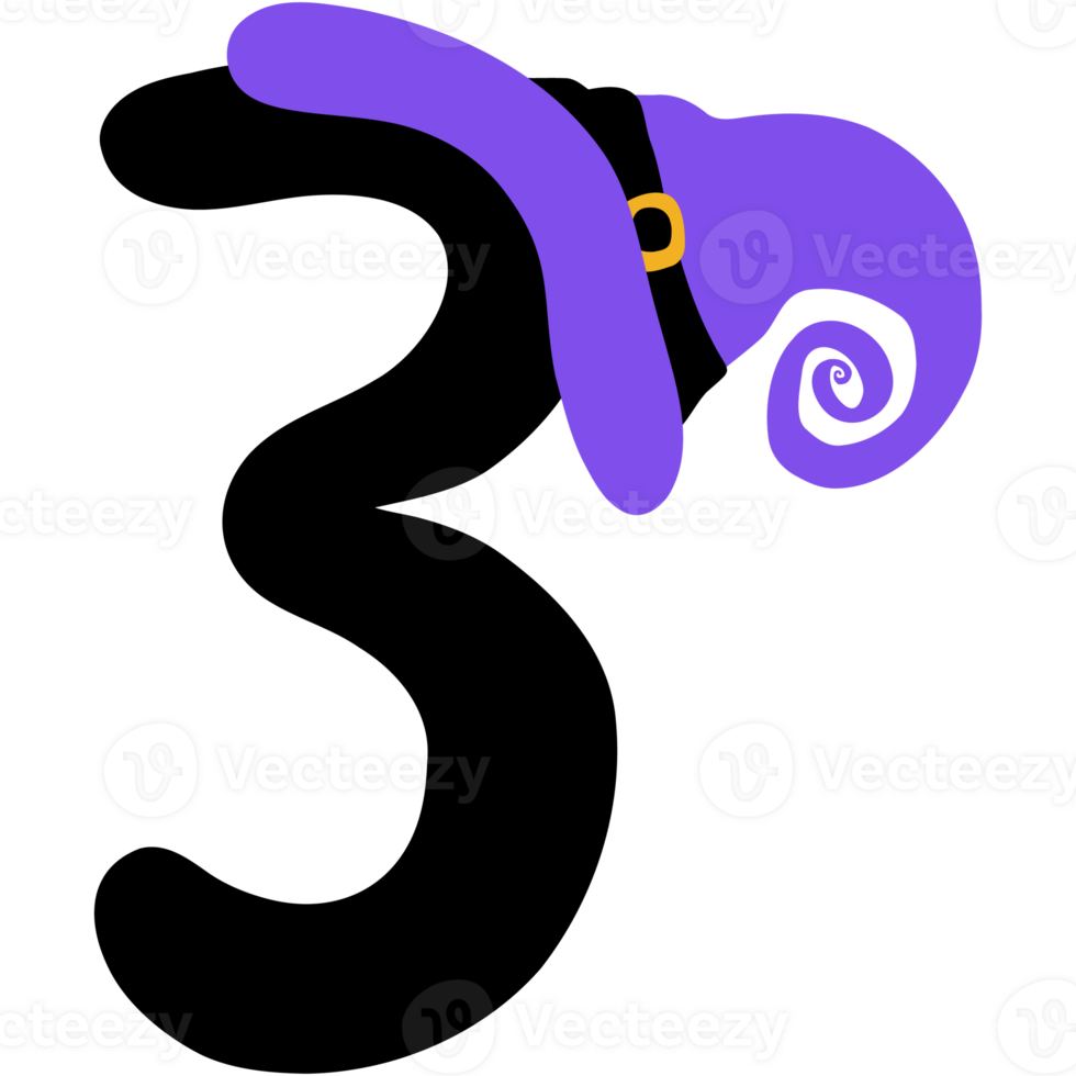 Halloween pumpkin number 3 png