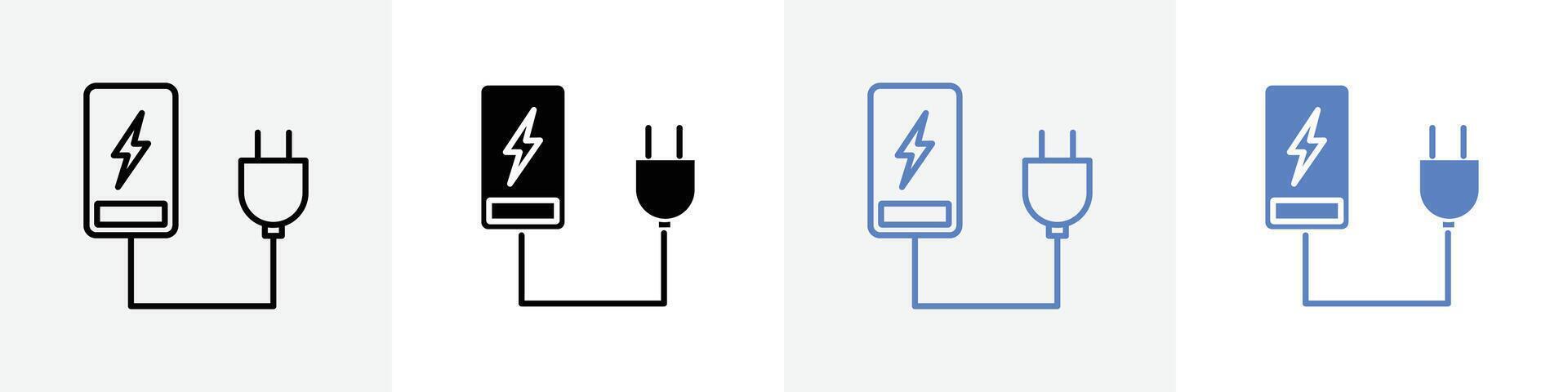 charging icon set use for web vector