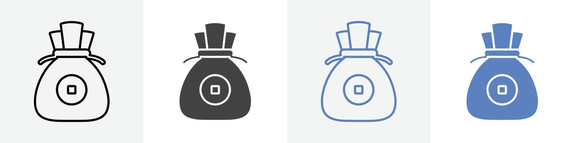 coin bag icon set use for web vector