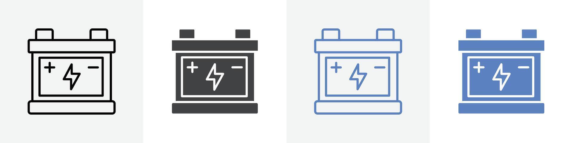 car battery icon set use for web vector