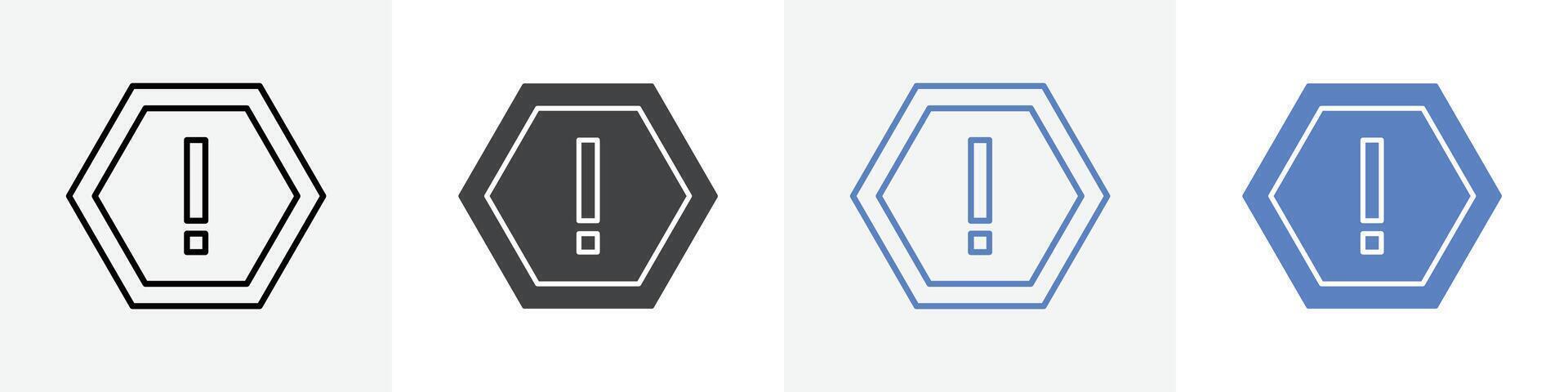 attention caution danger icon set use for web vector