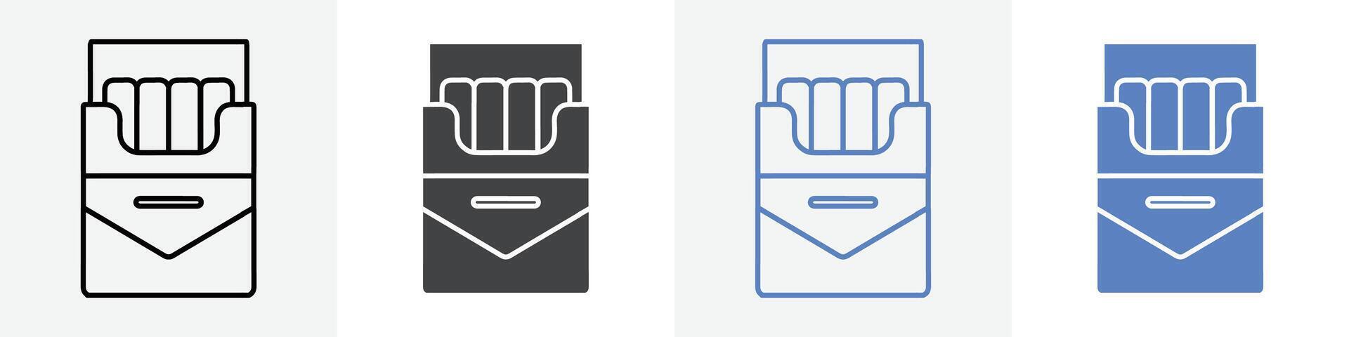 cigarette box icon set use for web vector