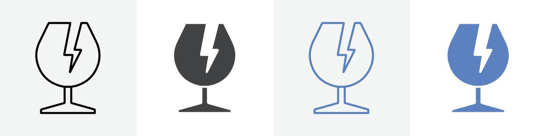 broken glass icon set use for web vector