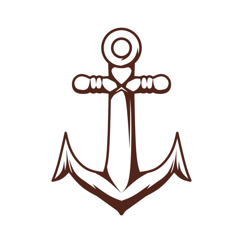 black and white anchor logo or symbol vector