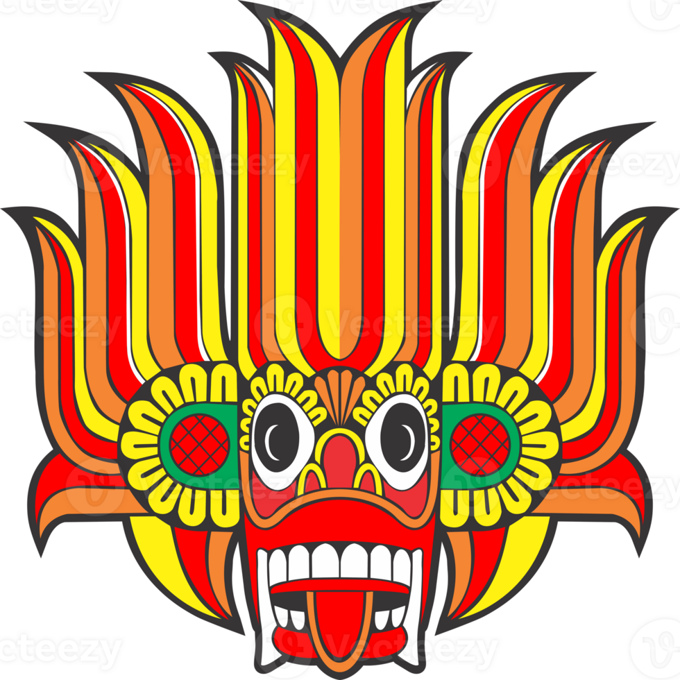 A colorful mask with a large face and a large mouth png