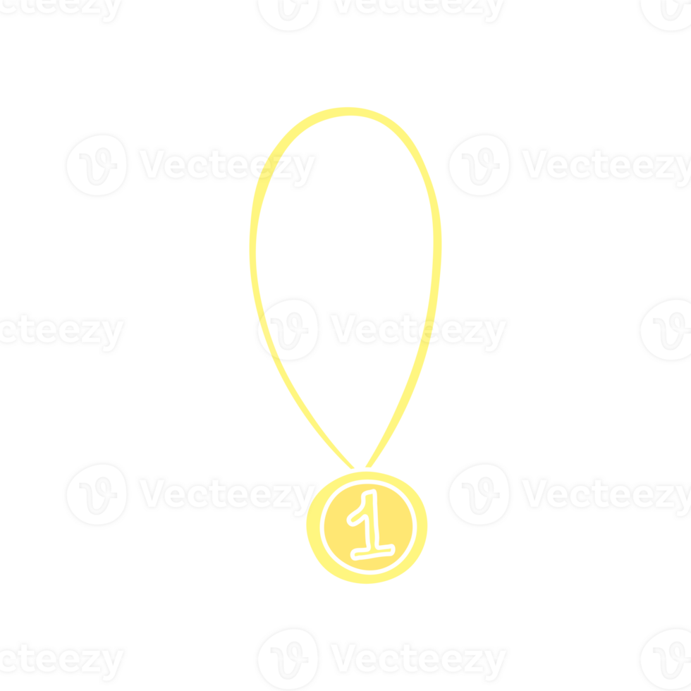medal for first place cartoon icon png