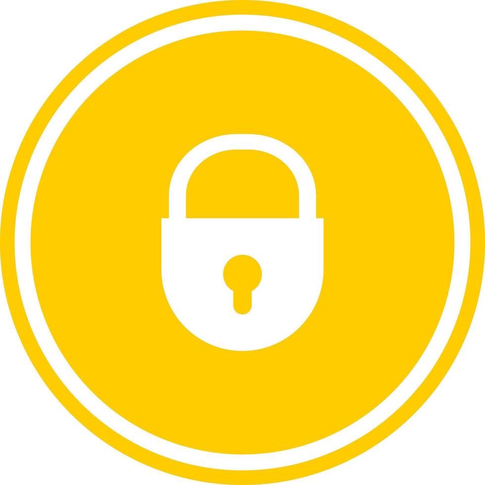 Yellow padlock icon. Yellow padlock button. vector