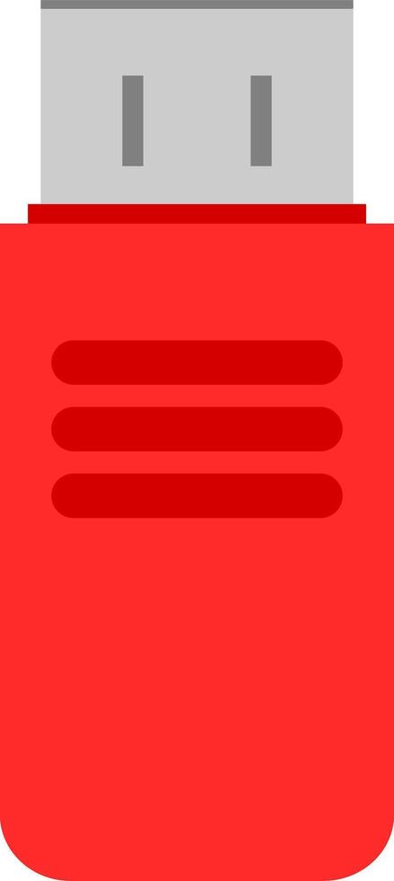 Red USB flash drive. Red USB flash drive icon. vector