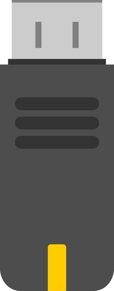 Black USB flash drive. Black USB flash drive icon. vector