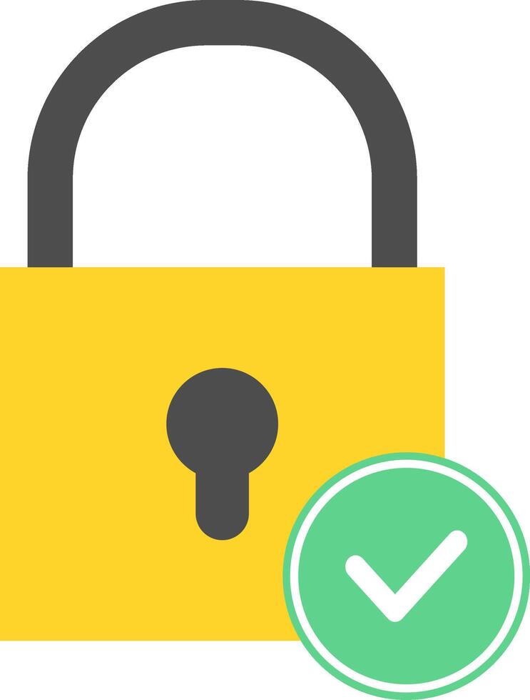 Padlock icon with verified signal. vector