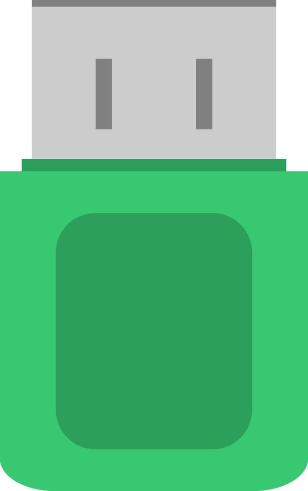 Green USB flash drive. Green USB flash drive icon. vector
