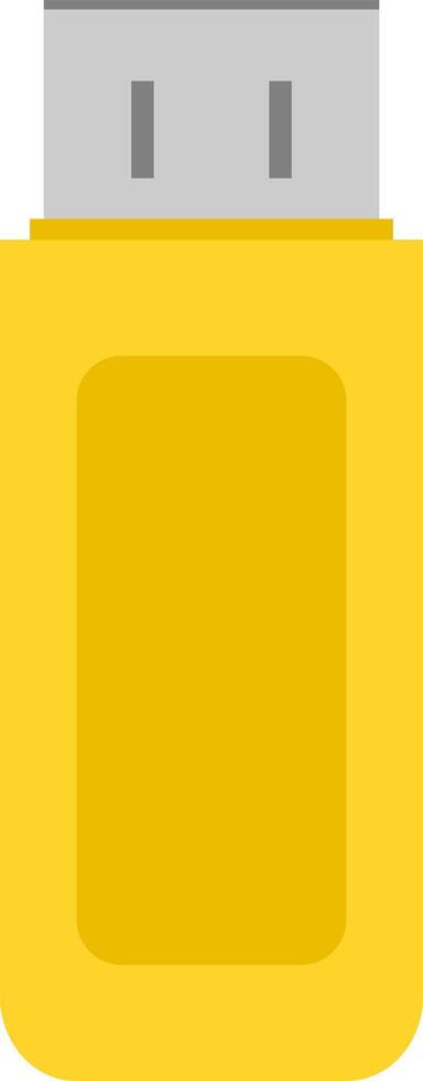Yellow USB flash drive. Yellow USB flash drive icon. vector