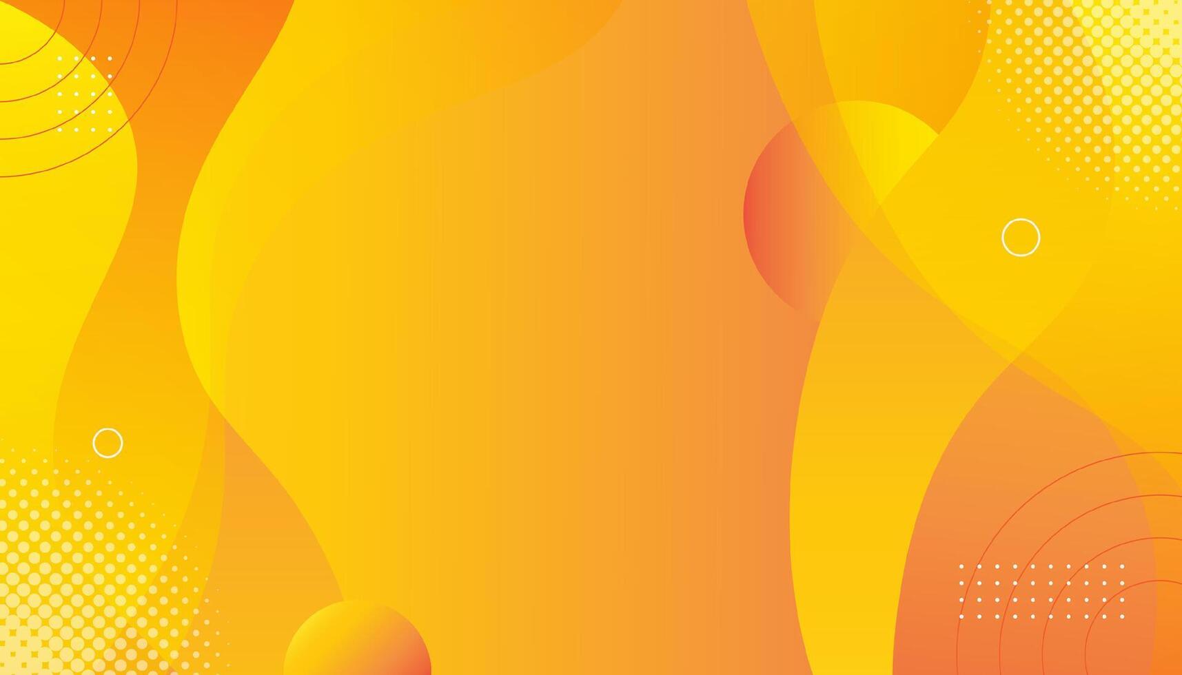 Orange background with fluid gradient wavy shapes vector