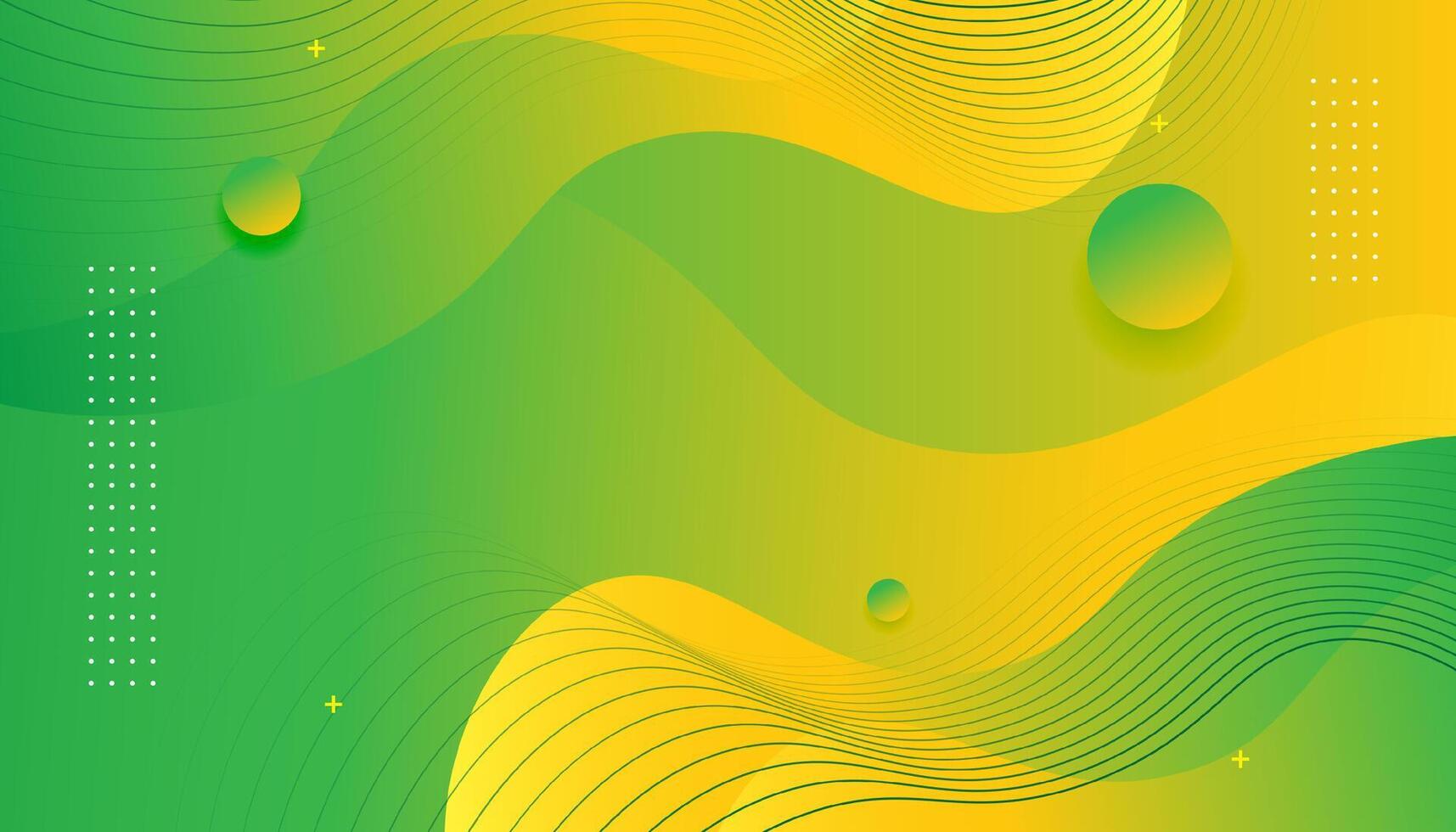 Abstract gradient green and yellow fluid shape modern background vector