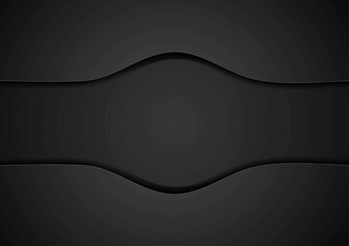 Black concept wavy abstract background vector