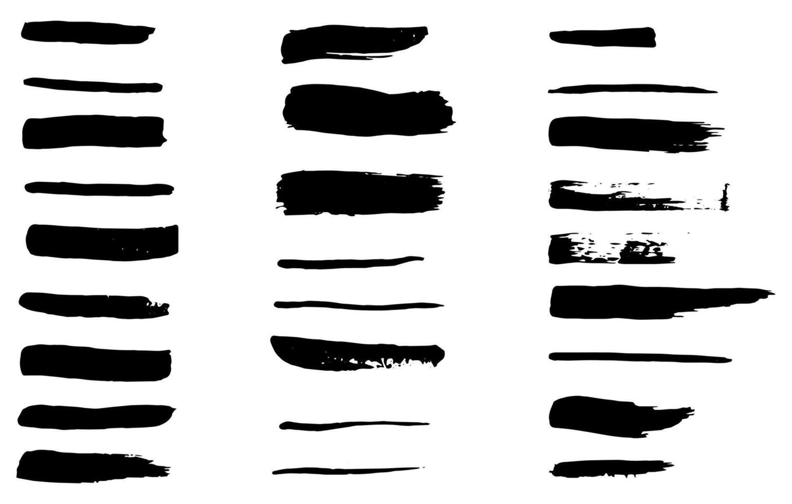 black paint, ink brush stroke, brush, line or texture. Dirty artistic design element, box, frame or background for text. vector