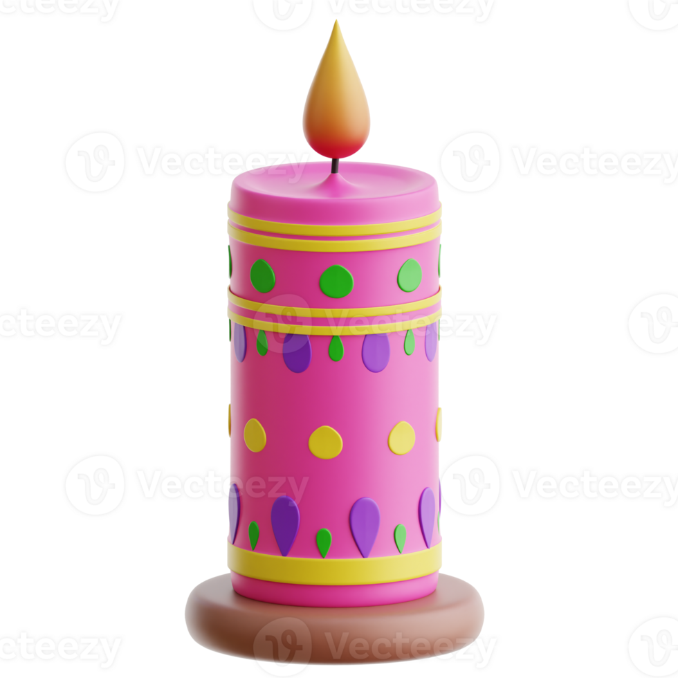 Diwali Candle 3d Illustration png