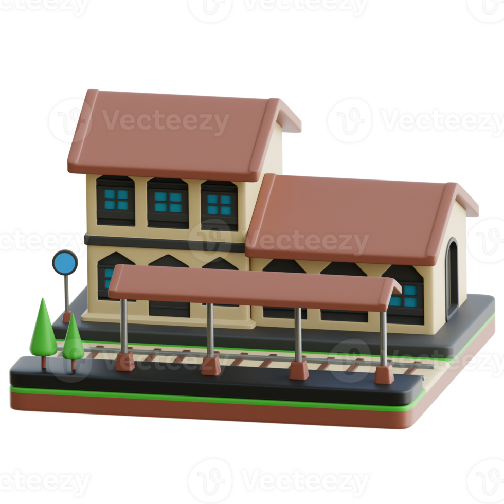 Train Station 3d Illustration png