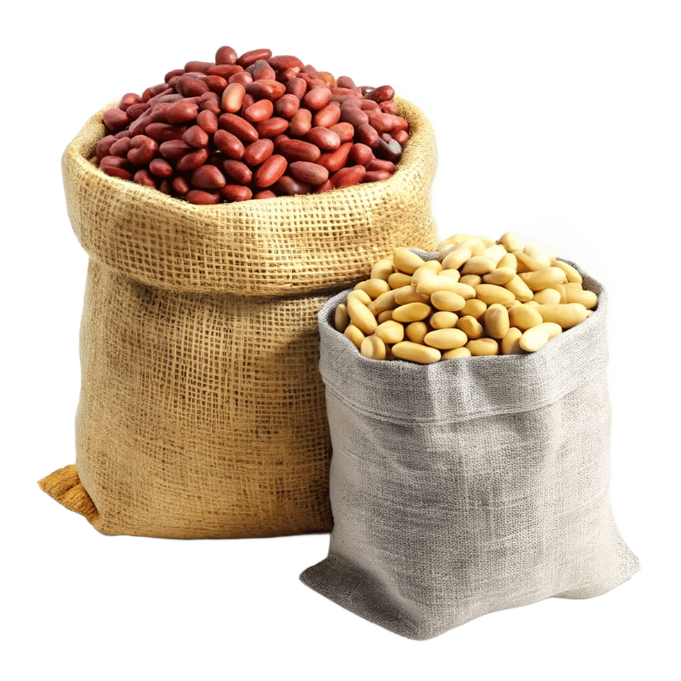 A sack of beans and a bag of peanuts png