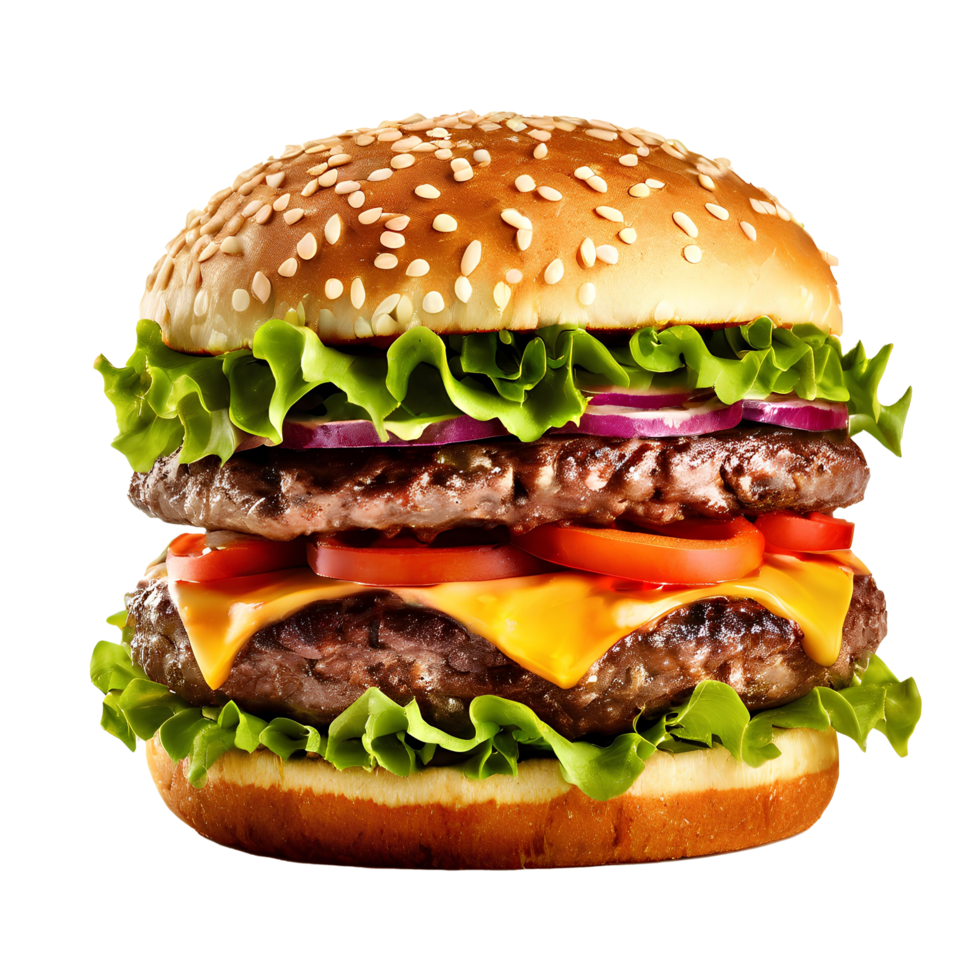 The beef burger collection is isolated on a transparent background-hamburger png