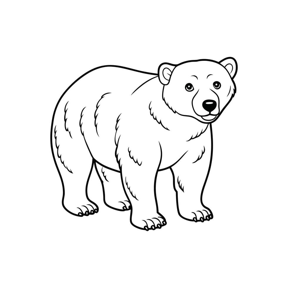 Polar bear Outline- Editable on white background Perfect for Any Project vector