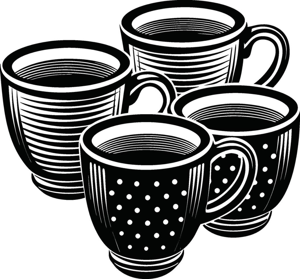 Minimalist Cup Silhouette Illustration Clean White vector