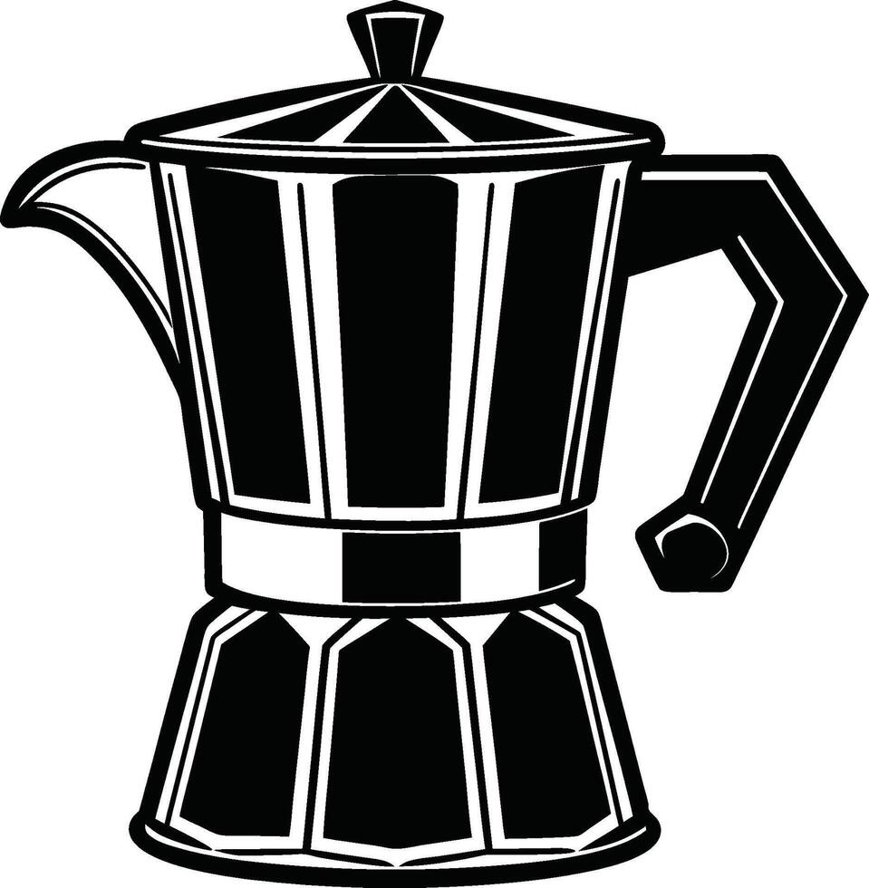 Coffee Maker Silhouette- Isolated on White Background vector
